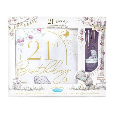 Me to You Tatty Teddy - 21st Dressing Gown And Glass Set