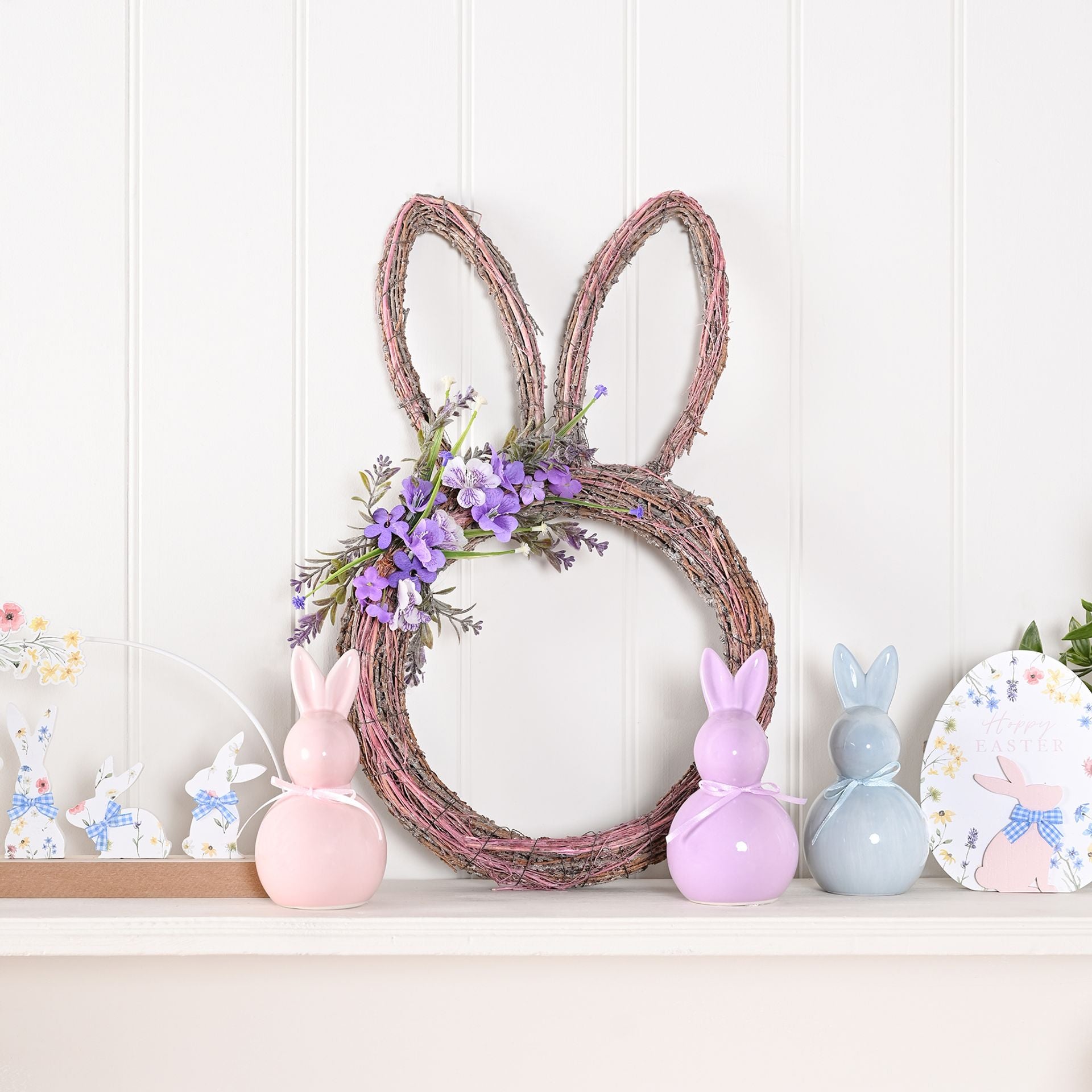 Purple Bunny Ears Wreath