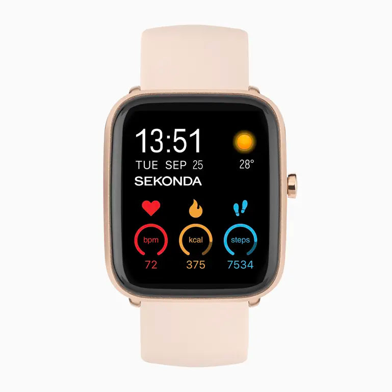 Sekonda Motion Plus Smart Watch | Rose Gold Alloy Case & Pink Silicone Strap