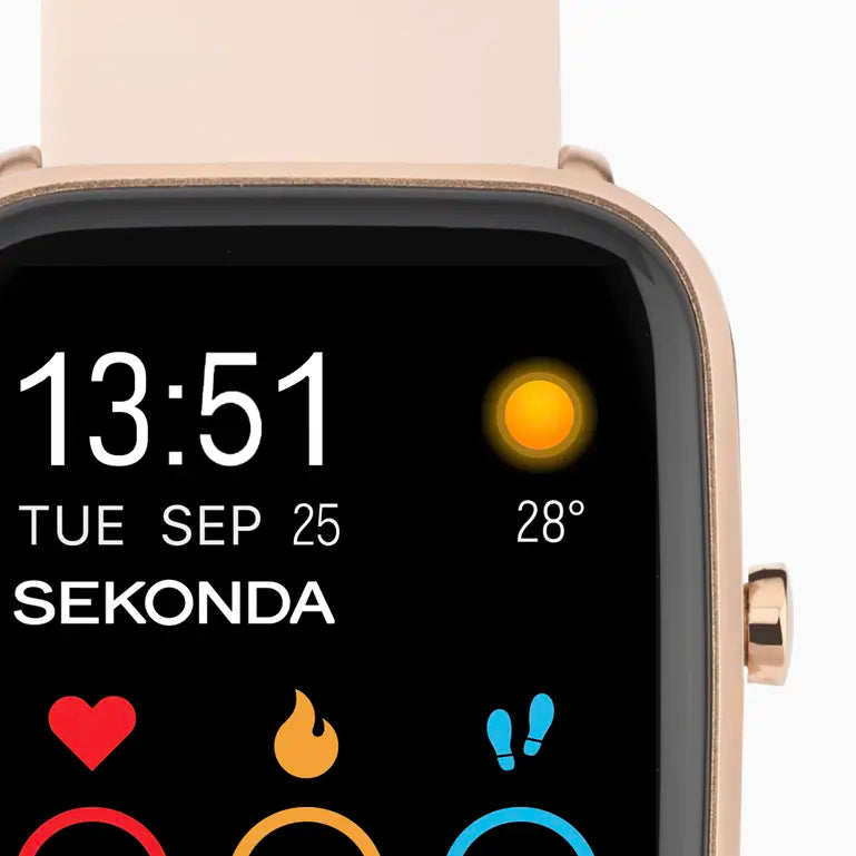Sekonda Motion Plus Smart Watch | Rose Gold Alloy Case & Pink Silicone Strap