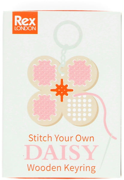 Stitch Your Own Wooden Keyring - Daisy