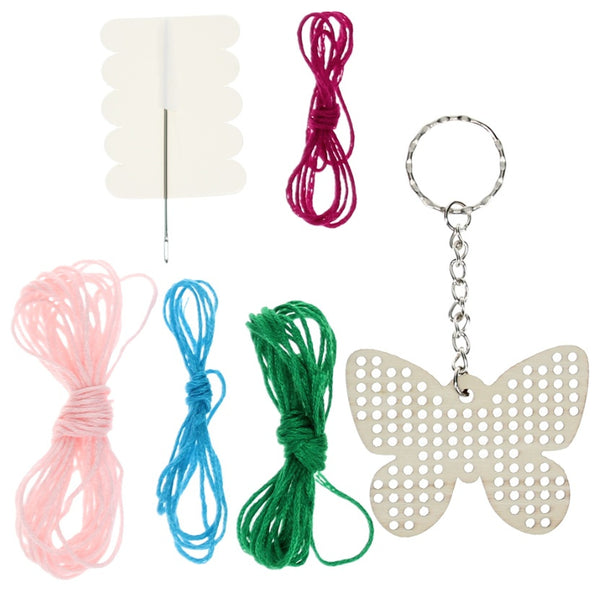 Stitch Your Own Wooden Keyring - Butterfly
