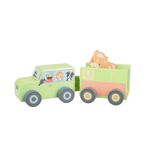 Farm Wooden Farm 4x4 With Horse Box And Horse