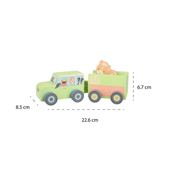 Farm Wooden Farm 4x4 With Horse Box And Horse