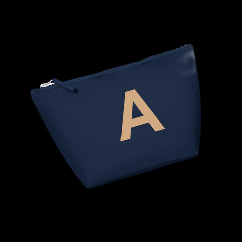Initial Canvas Accessory Bag - Navy / Cookie