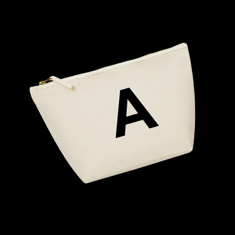 Initial Canvas Accessory Bag - Natural / Black