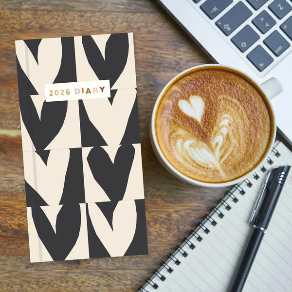 Caroline Gardner Hearts Print Slim 2026 Diary