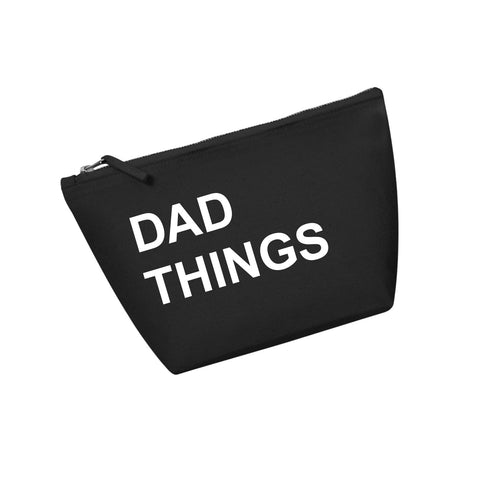 Small brushed cotton canvas accessory bag in Black 

Dad Things 
