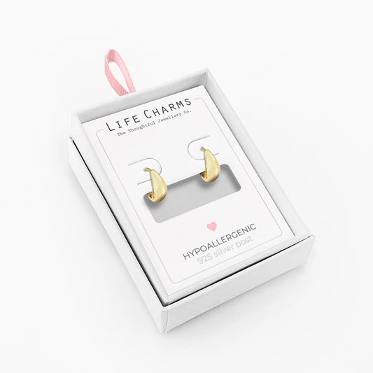 Huggie hoop earrings in Gold