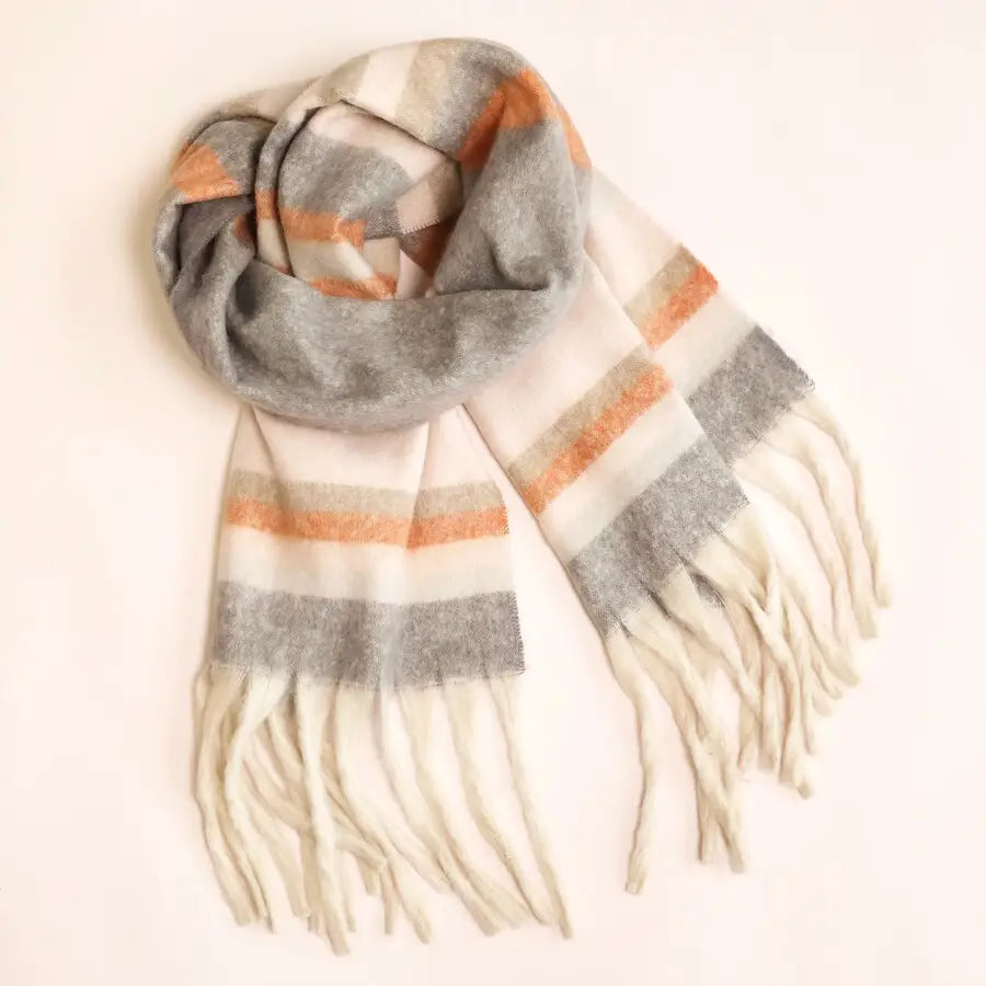 Winter Scarves - Terracotta Stripe
