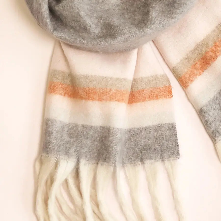 Winter Scarves - Terracotta Stripe