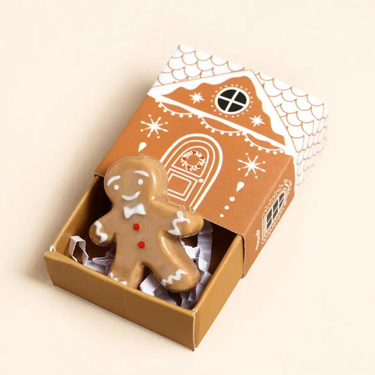 Tiny Matchbox Ceramic Tokens - Gingerbread