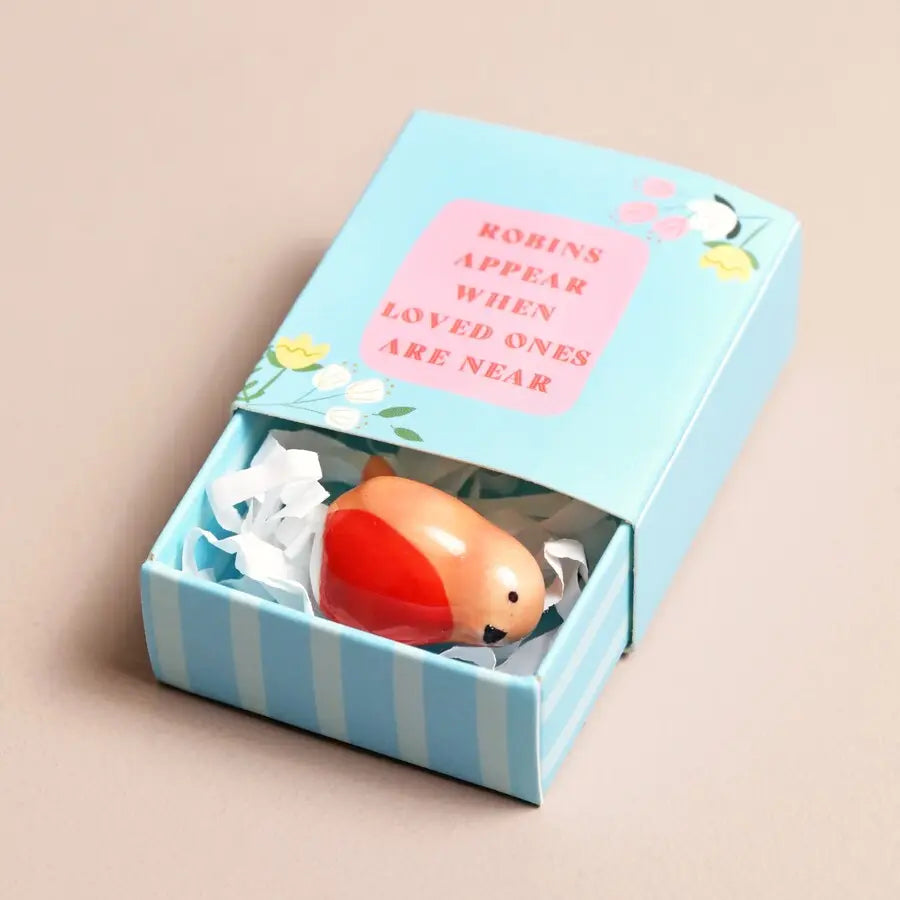 Tiny Matchbox Ceramic Tokens - Robin