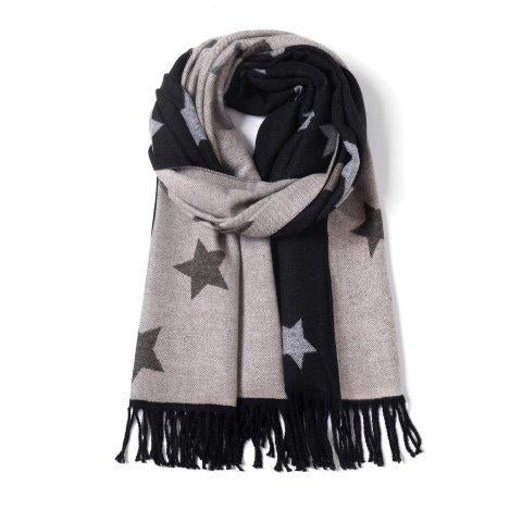Reversible Stars Scarf - Black