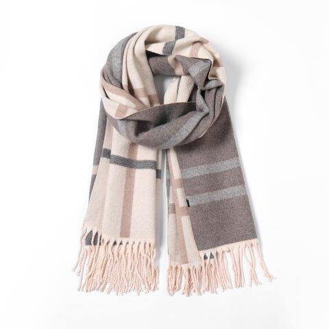 Reversible Checks Scarf - Cream