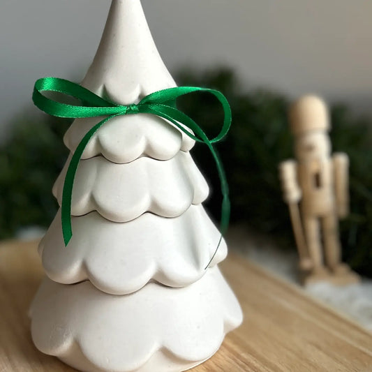 Wax Leaf - Stacked Christmas Tree Candle