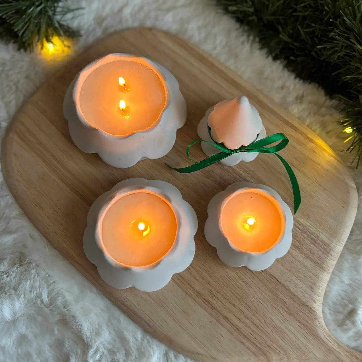 Wax Leaf - Stacked Christmas Tree Candle