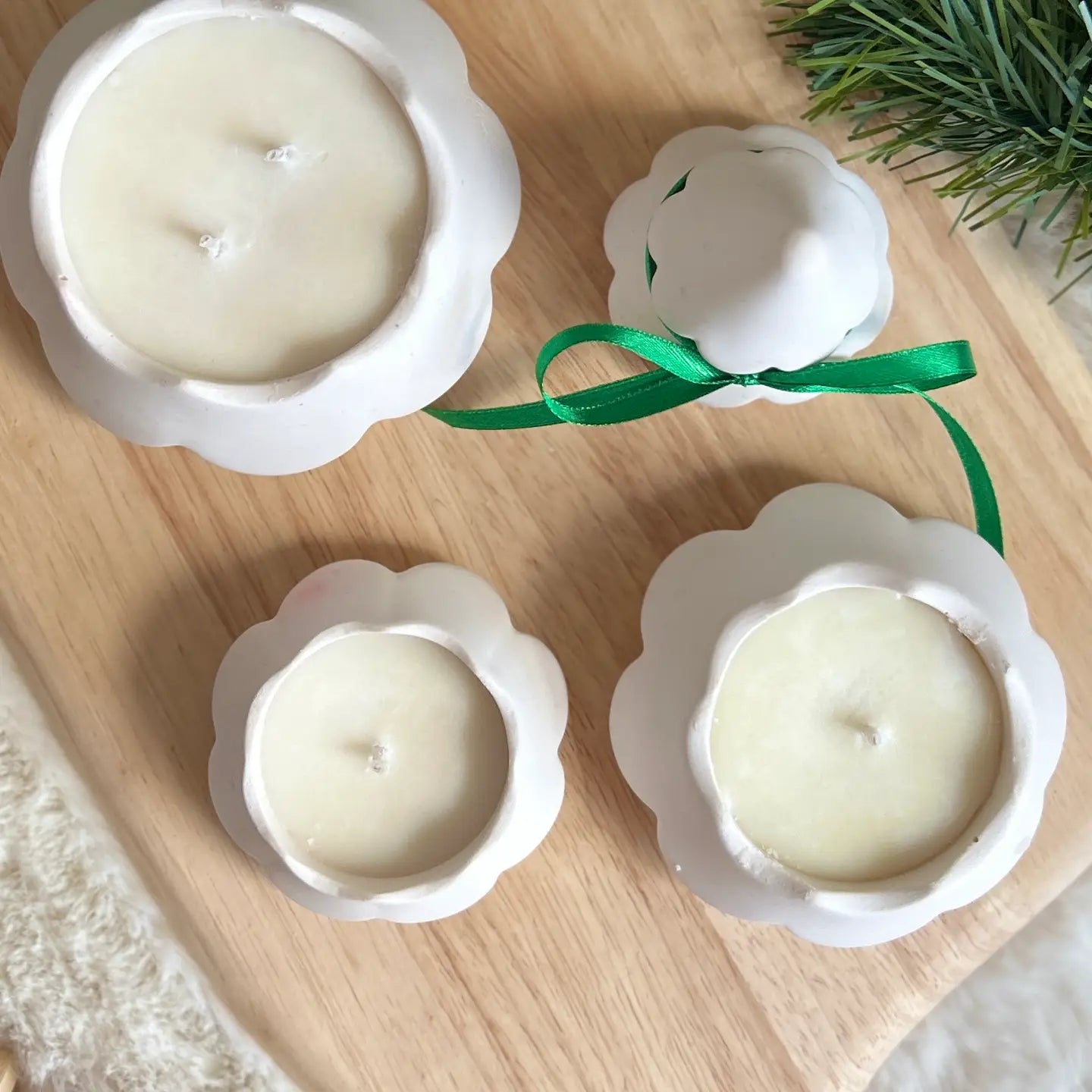 Wax Leaf - Stacked Christmas Tree Candle