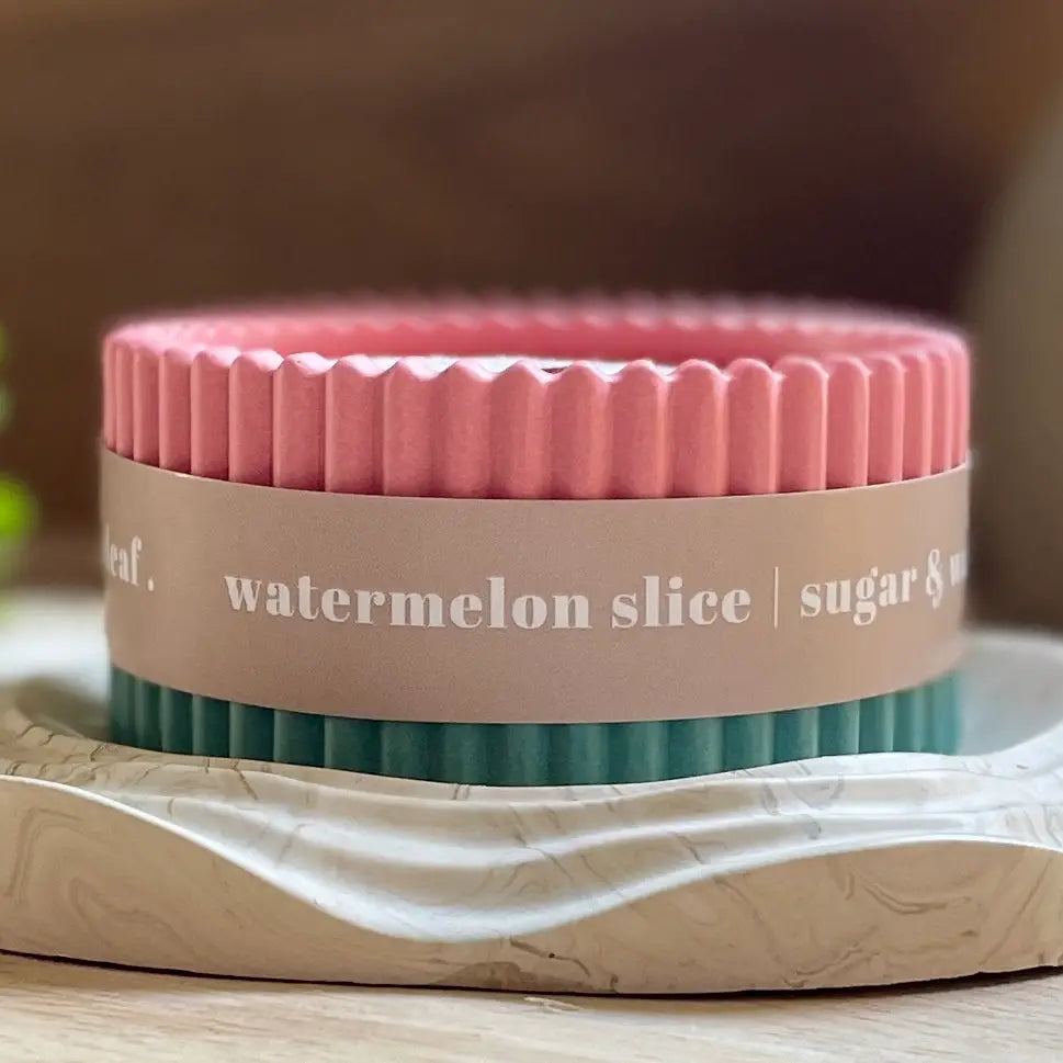 Wax Leaf - Small Candle - Watermelon Slice