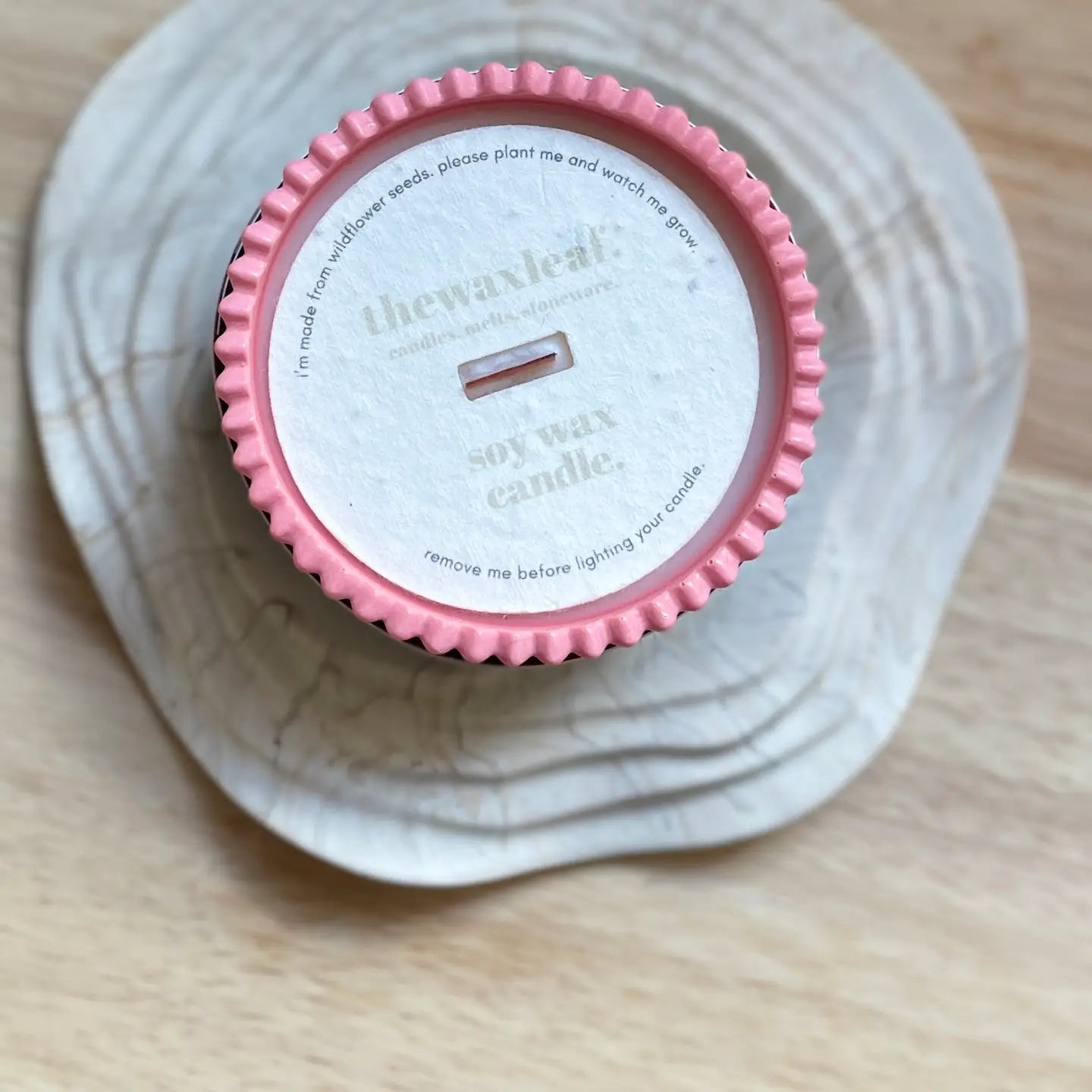 Wax Leaf - Small Candle - Watermelon Slice