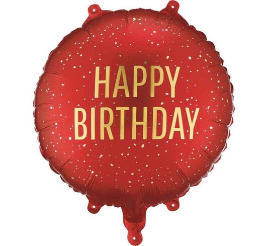 18” Balloon - PartyDeco - Red Happy Birthday
