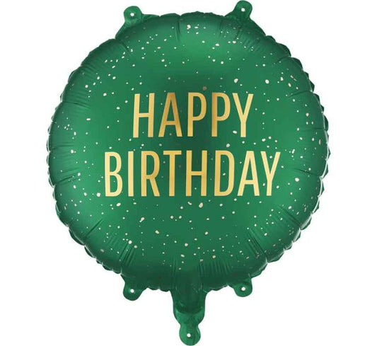 18” Balloon - PartyDeco - Green Happy Birthday