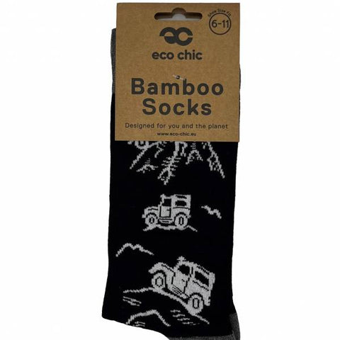 Bamboo Socks - Black Land-rover