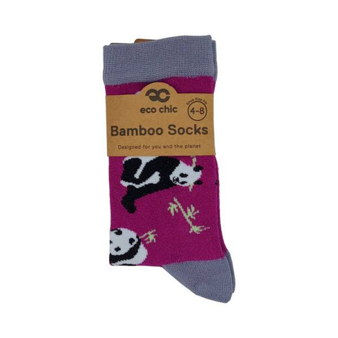 Bamboo Socks - Purple Panda