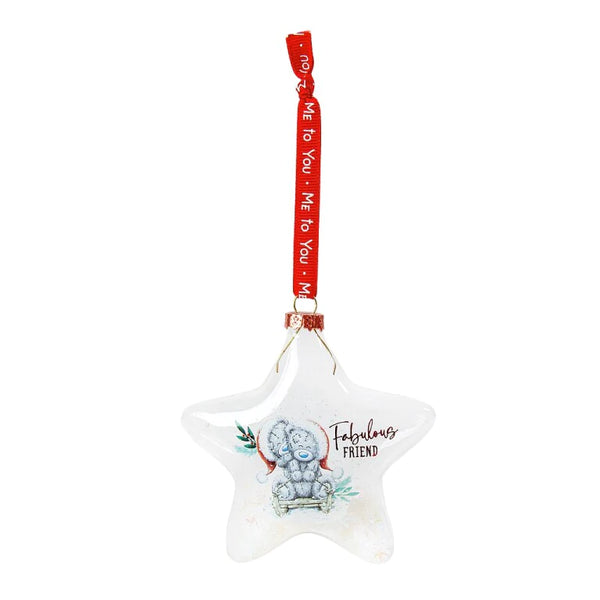 Me to You Tatty Teddy 'Fabulous Friend' Star-Shaped Christmas Bauble in a Gift Box