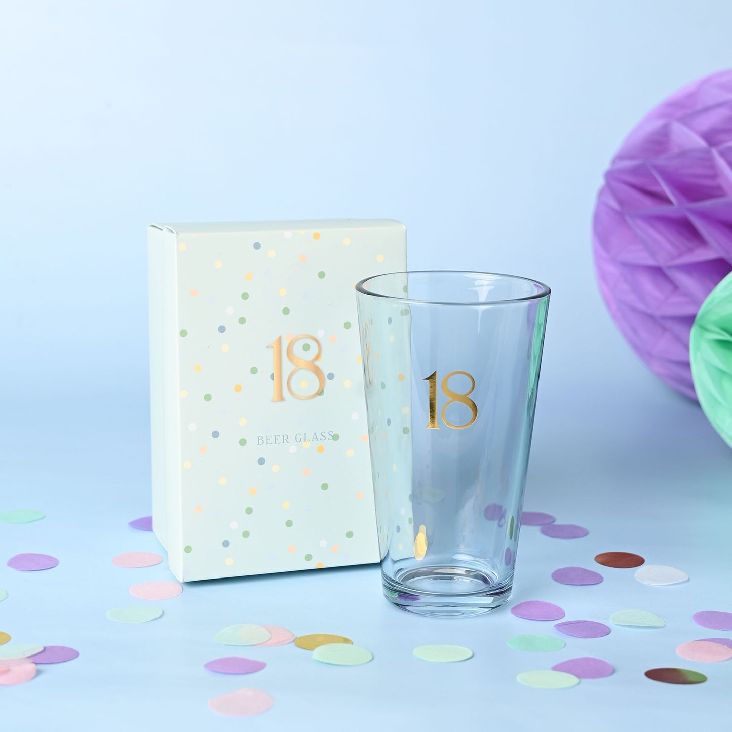 Confetti Beer Glass - 18th