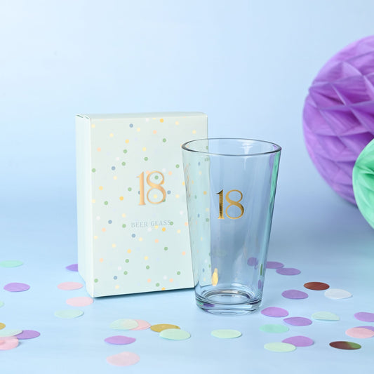 Confetti Beer Glass - 18th