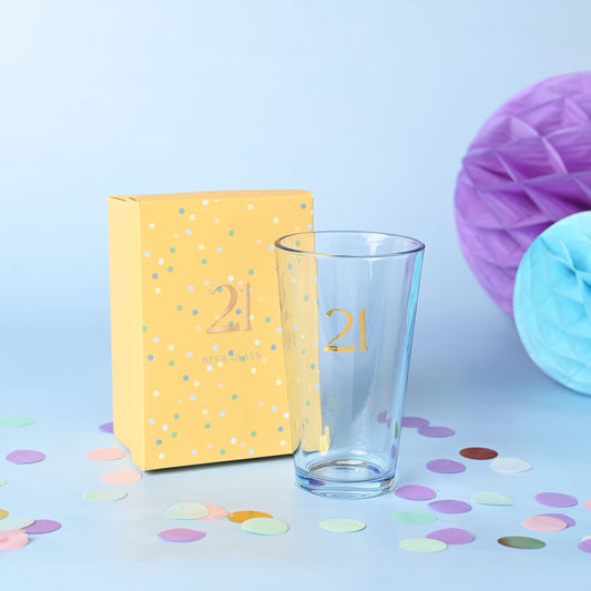 Confetti Beer Glass - 21st