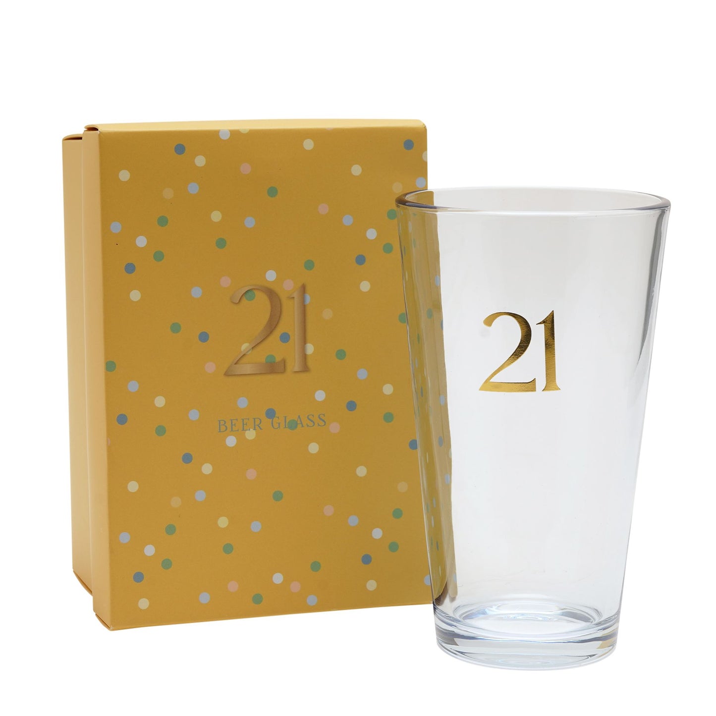 Confetti Beer Glass - 21st