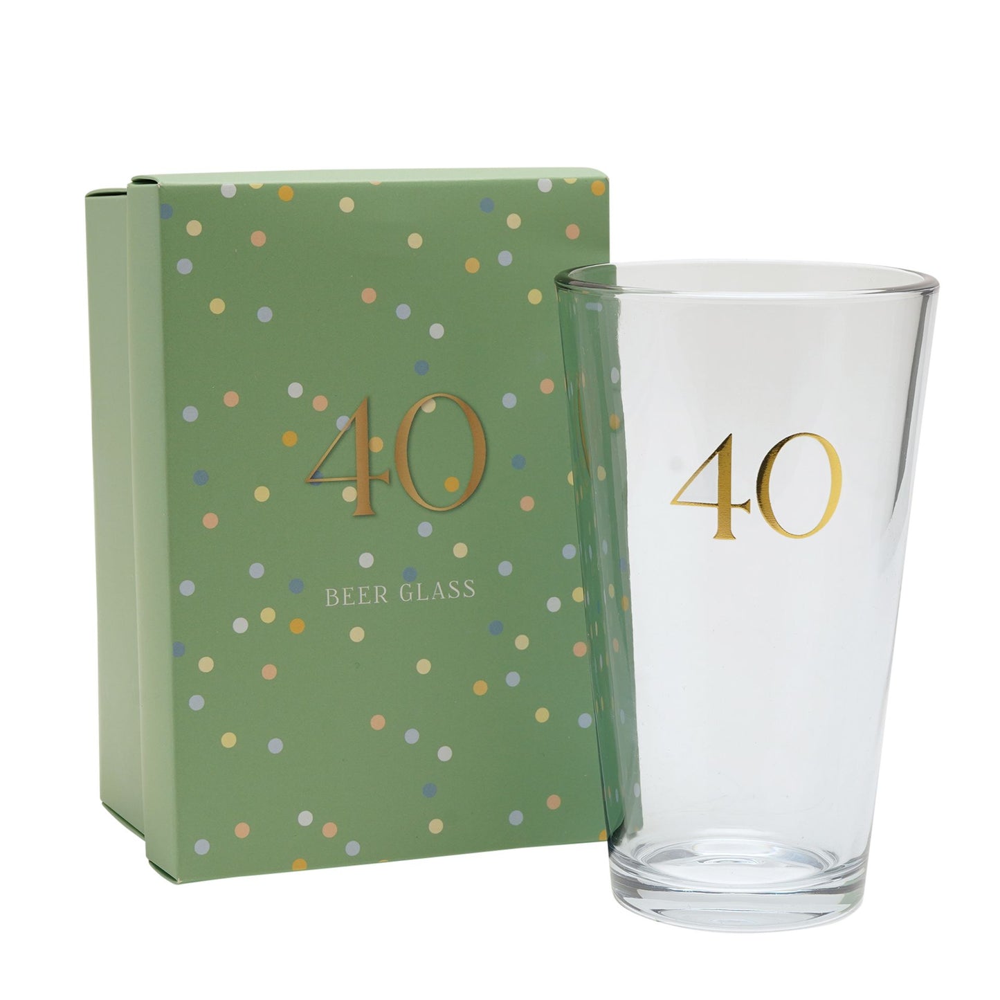 Confetti Beer Glass - 40th