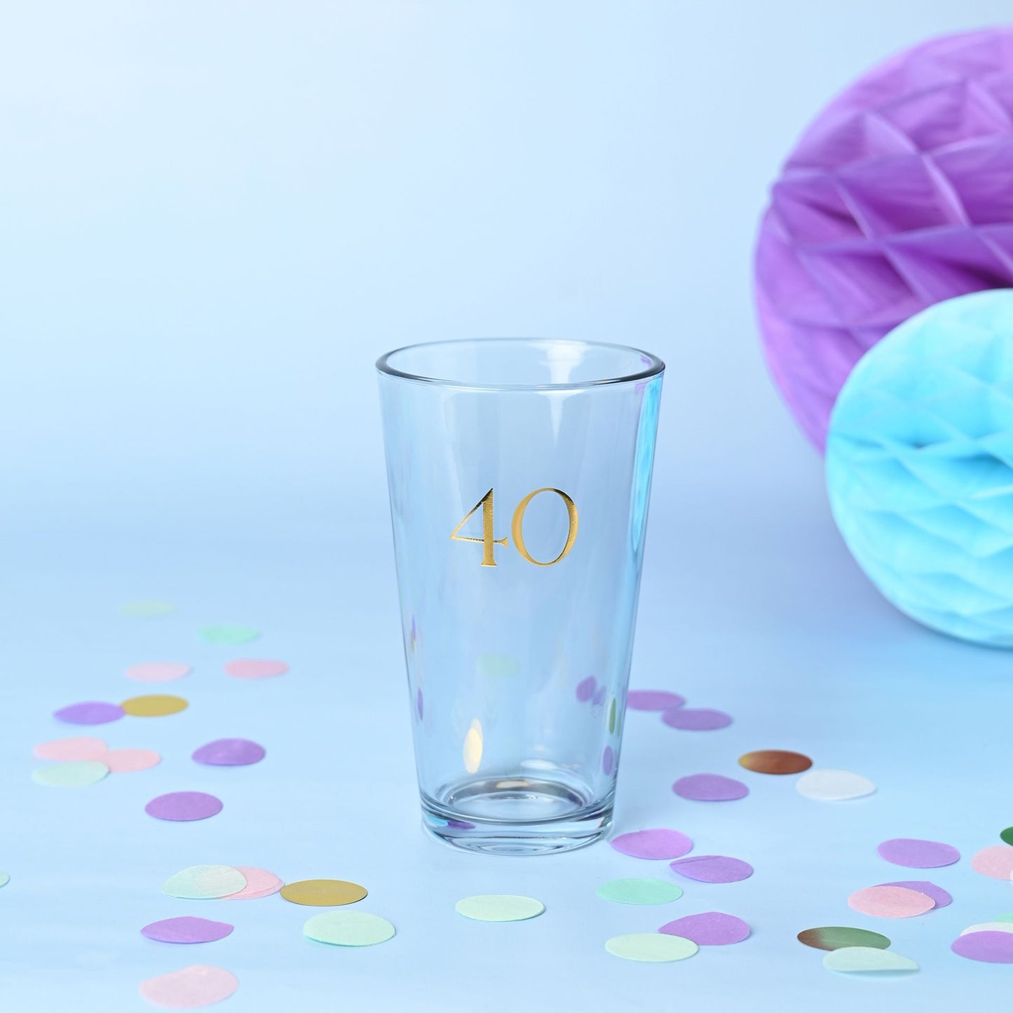 Confetti Beer Glass - 40th