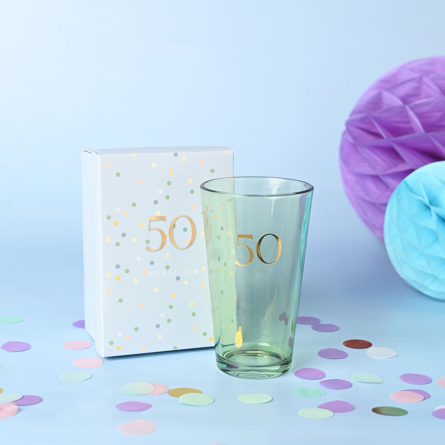 Confetti Beer Glass - 50th