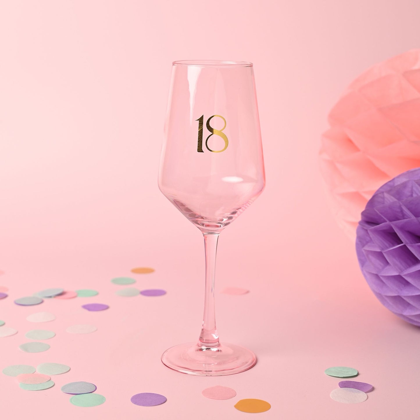 Confetti Wine Glass - 18th