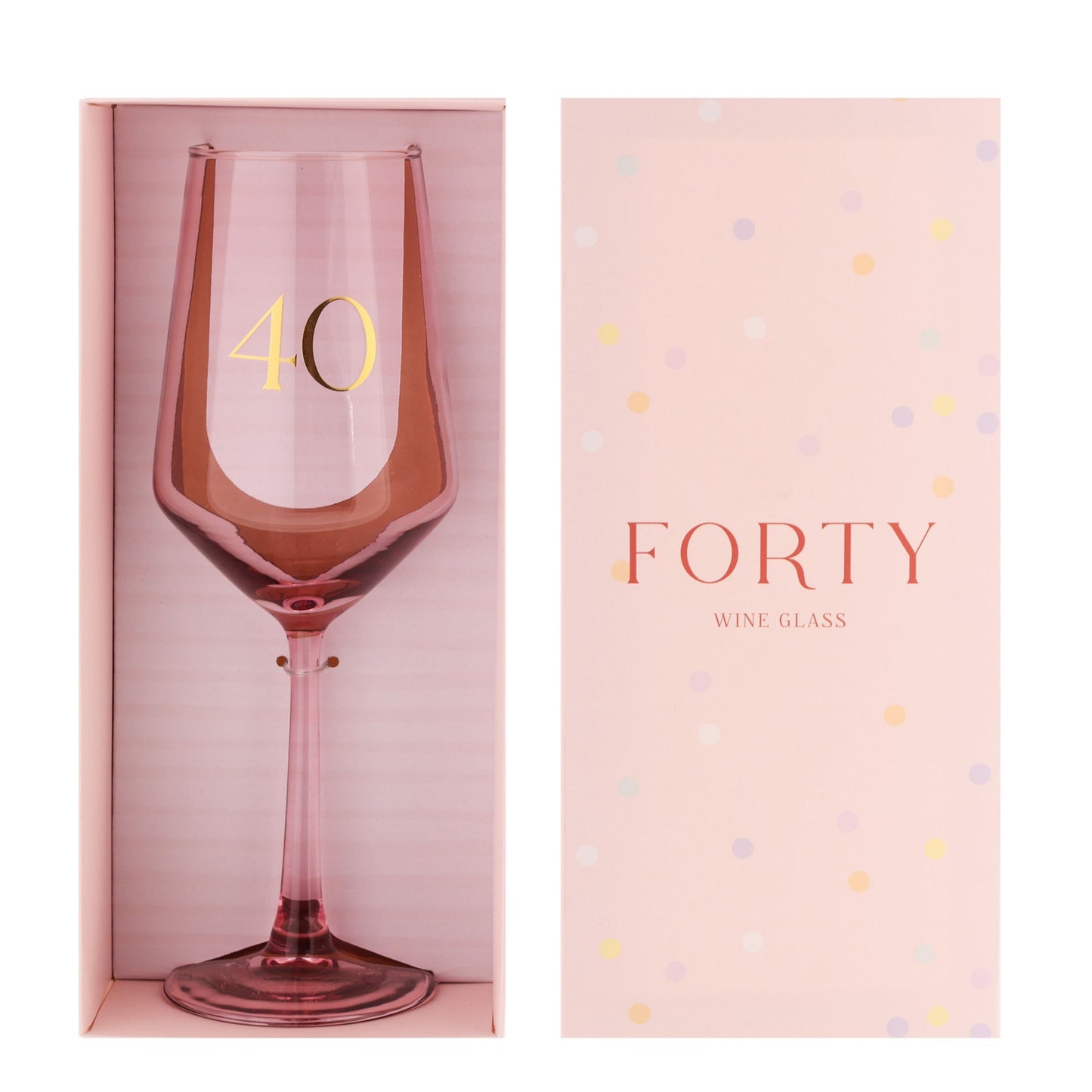 Confetti Wine Glass - 40th