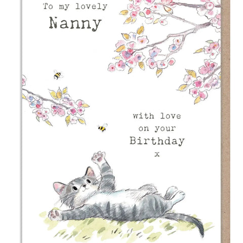 Nanny Birthday Card - To My Lovely Nanny - Cat