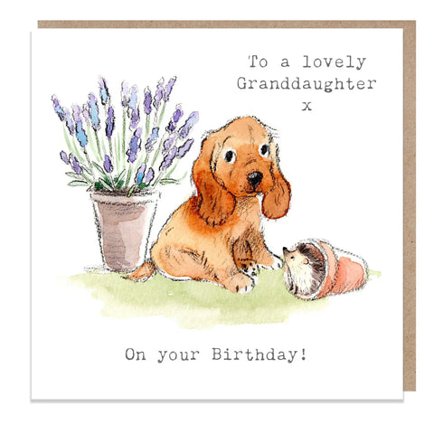 Cute Dog Card - Granddaughter Birthday - Cocker Spaniel