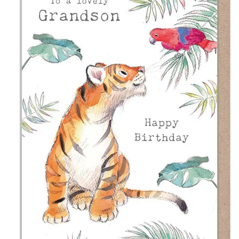 Grandson Birthday Card - Tiger