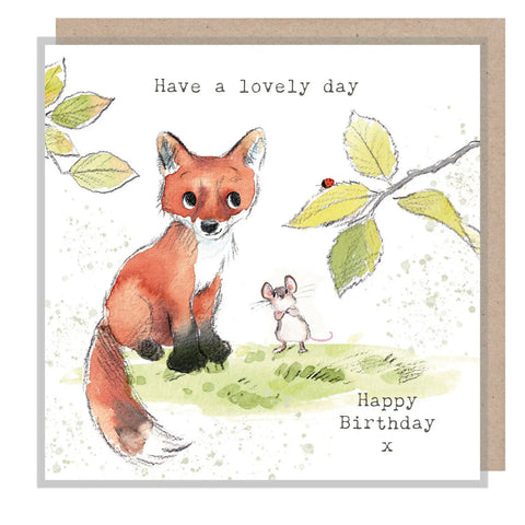 Cute Fox Card - Have A Lovely Day, Happy Birthday