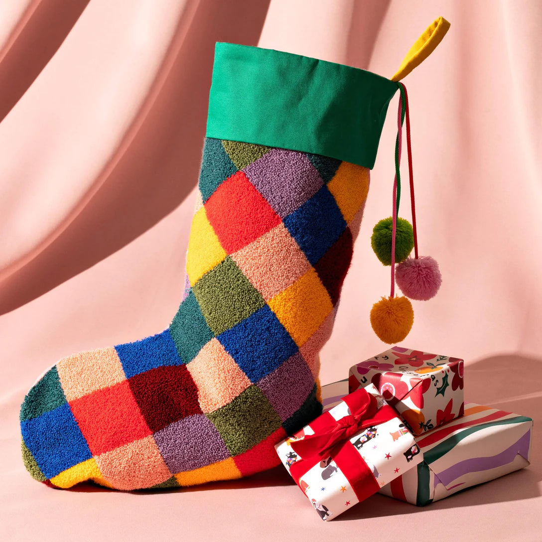 Harlequin Checkered Stocking