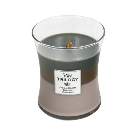 Woodwick - Medium Hourglass candle - Trillogy - Cozy Cabin