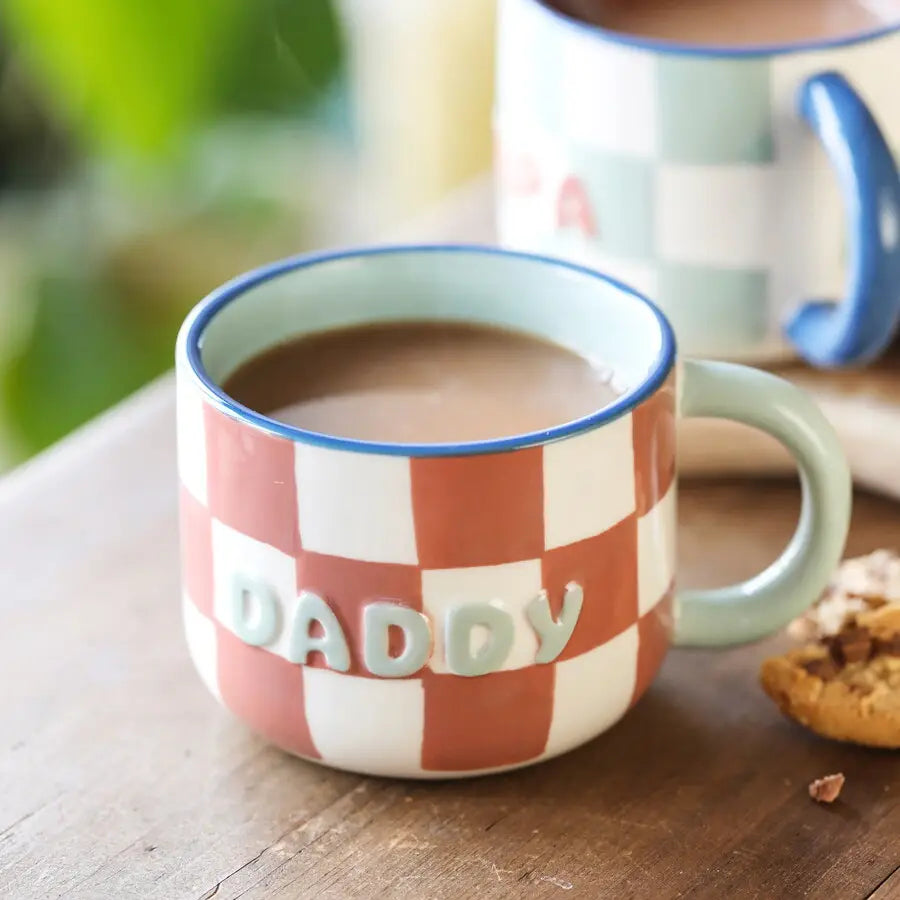 Ceramic Checkerboard Mug - Daddy