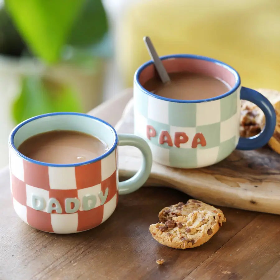 Ceramic Checkerboard Mug - Daddy