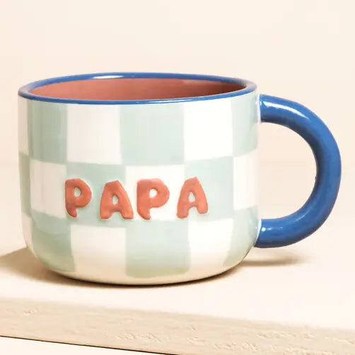 Ceramic Checkerboard Mug - Papa