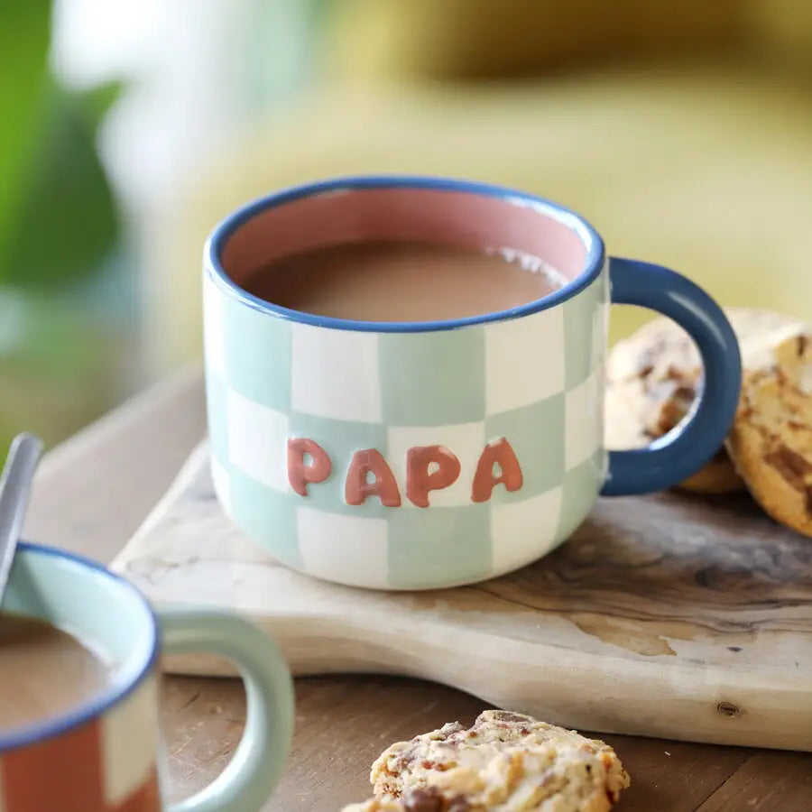 Ceramic Checkerboard Mug - Papa