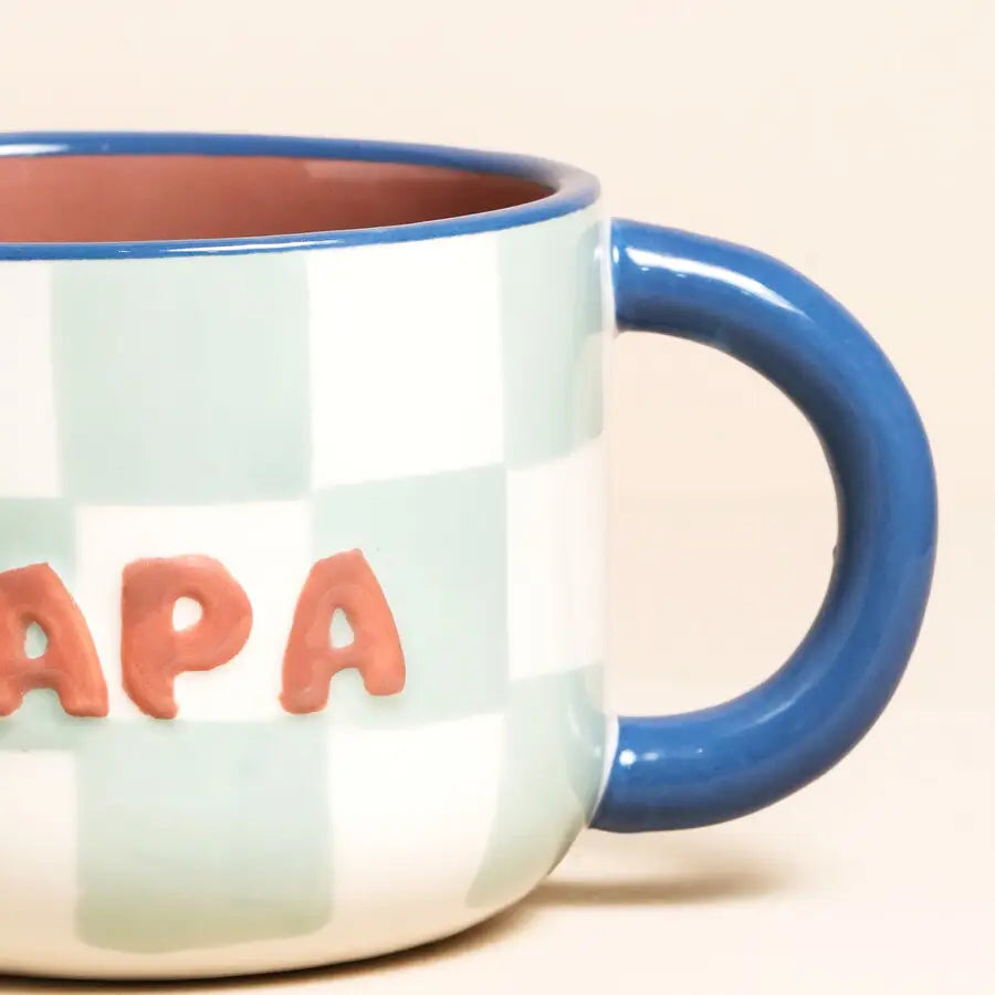 Ceramic Checkerboard Mug - Papa