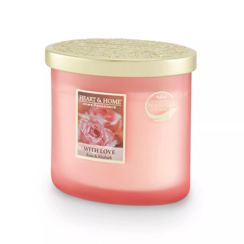 Heart & Home - Twin Wick Elipse Candle - With Love